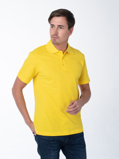 Мужская рубашка ПОЛО с эластаном жёлтая